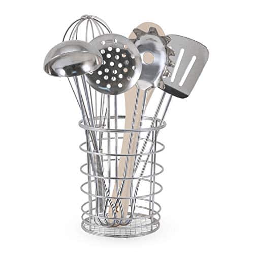 Melissa & Doug Stir and Serve Cooking Utensils (7 pcs) - Stainless Steel and Wood - Image 2